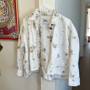 ZARA white denim jacket